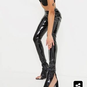 Vinyl kick flare pants